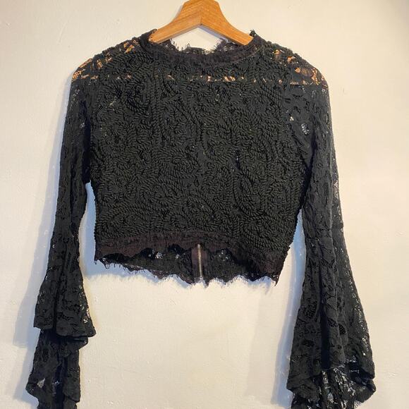 A.Peach Braided Lace Crop  Top Medium - Picture 1 of 10
